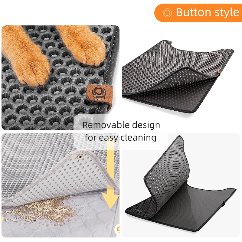Honeycomb Double Layer Design Cat Litter Trapping Mat Factory Custom Scatter Control and Less Waste EVA Cat Litter Box Pad