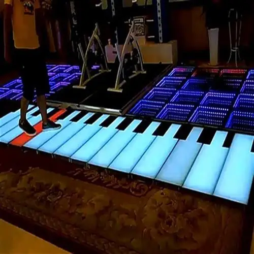 Цветной портативный Круглый чувствительный светодиодный 3D цифровой танцпол пианино для других парков