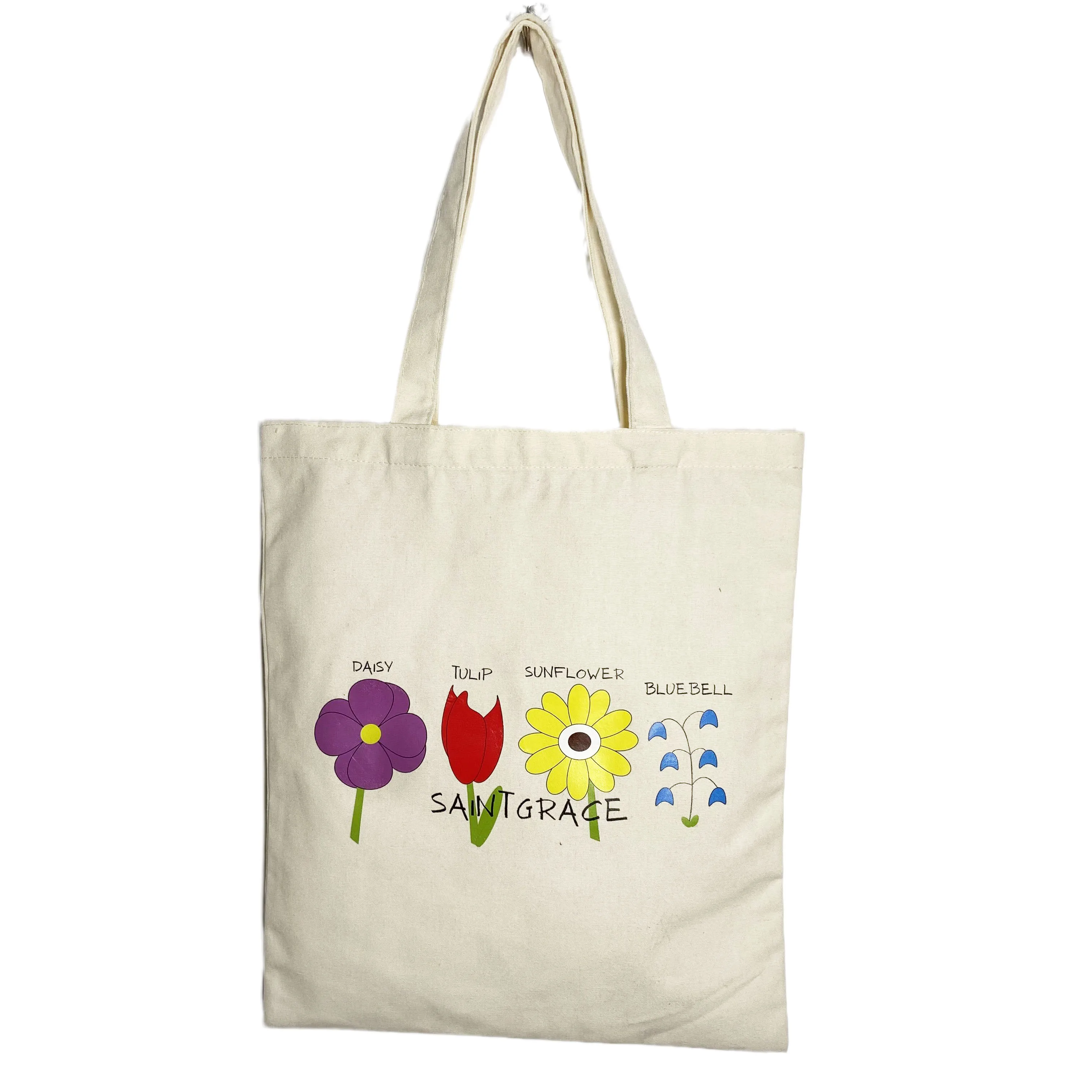 Standard Size Cheap Plain Cotton Shopping Bag Recycled With Logo Canvas Tote Bag