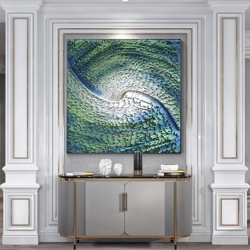 Real three-dimensional painting abstract gradual change modern simple hanging painting designer custom decorative painting