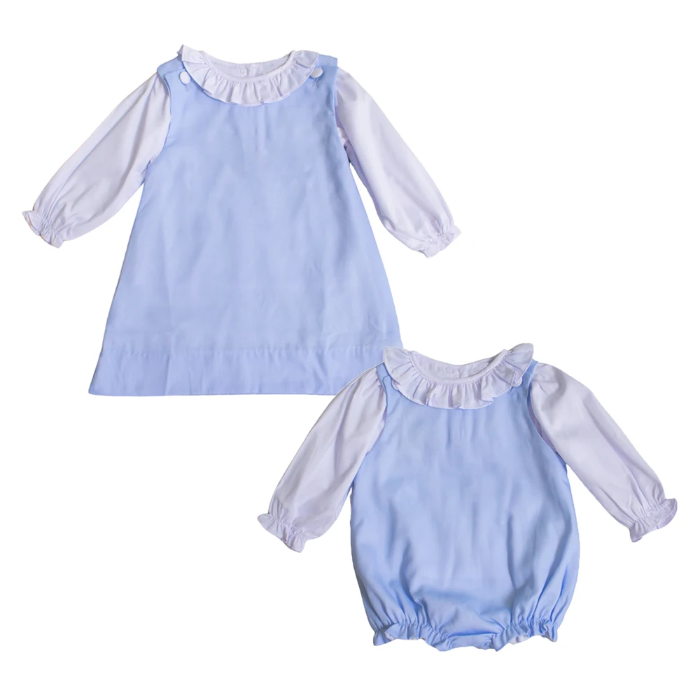 Boutique embroidered corduroy cotton children girls dresses fall winter toddler kid clothing apron dresses for girl