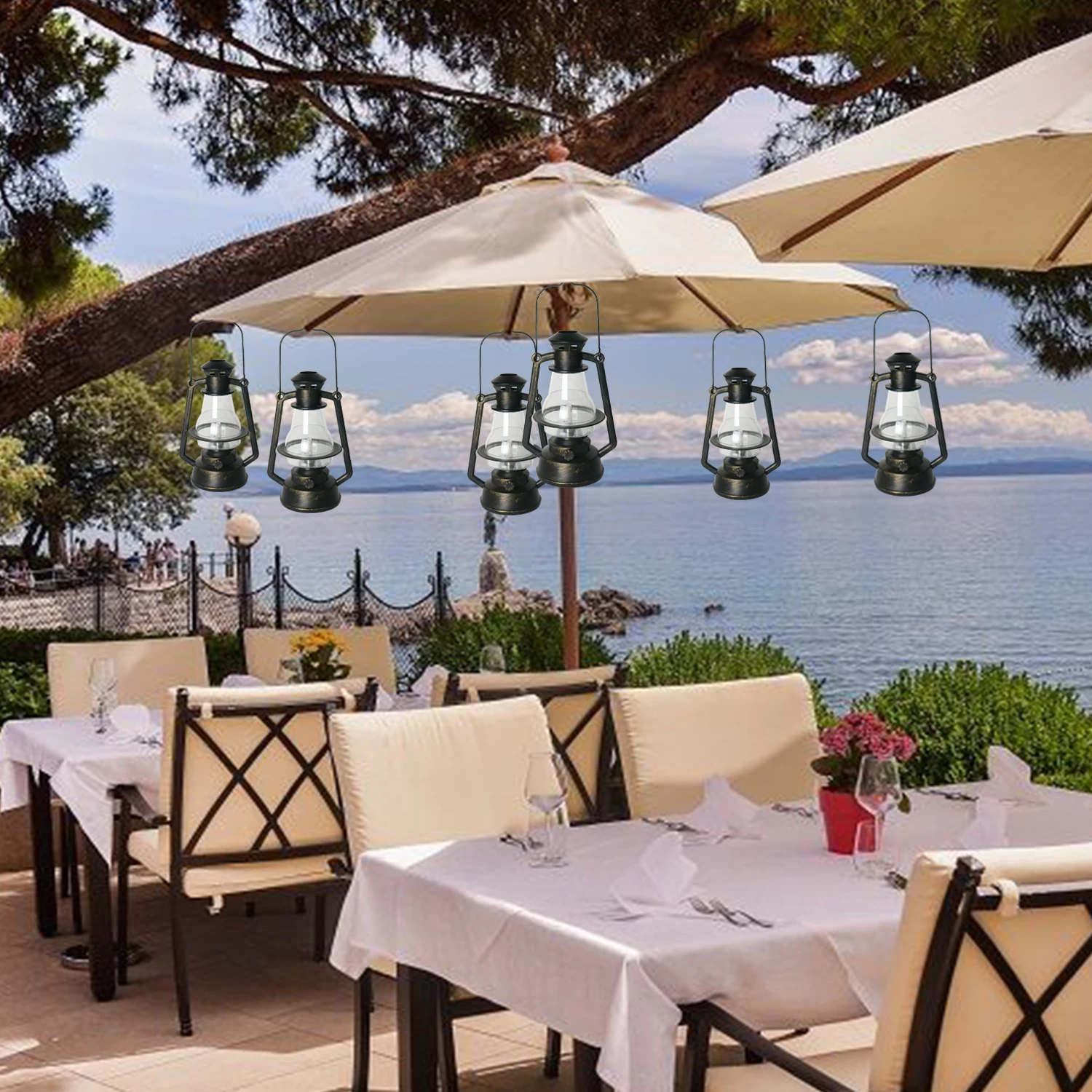 LED Retro Simulated Oil Lamp Flashing Vintage Lamp Rechargeable Camping Lantern Hanging Light for Indoor and Outdoor Decoration