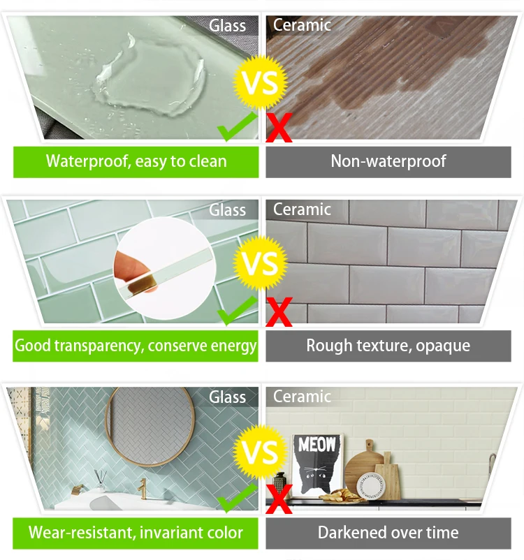 Latest design carrelage mosaique 48x148 mm laminated brown glass shower wall subway tiles