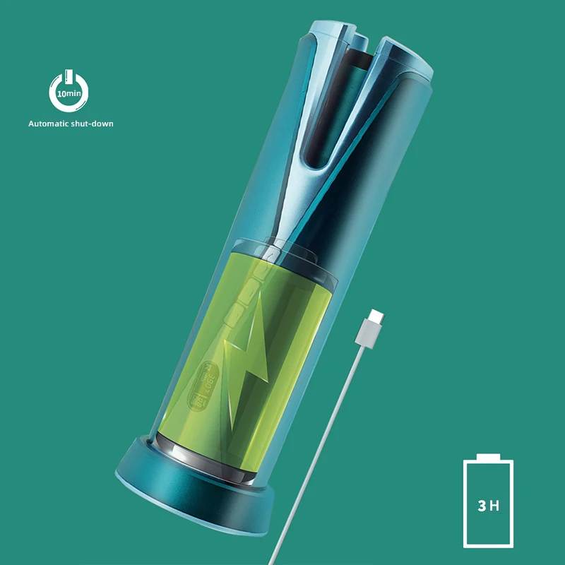 Auto extra long wave curling iron  2021 Ceramic Rotating Hair Curlers Spin Curl Portable Rechargeable