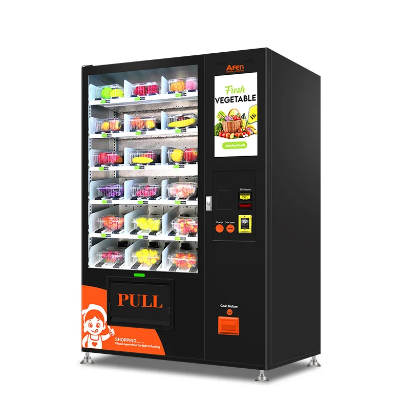 AFEN Hot Selling Cheap Custom Touch Screen Fresh Food Elevator Vending Machine With Refrigeration