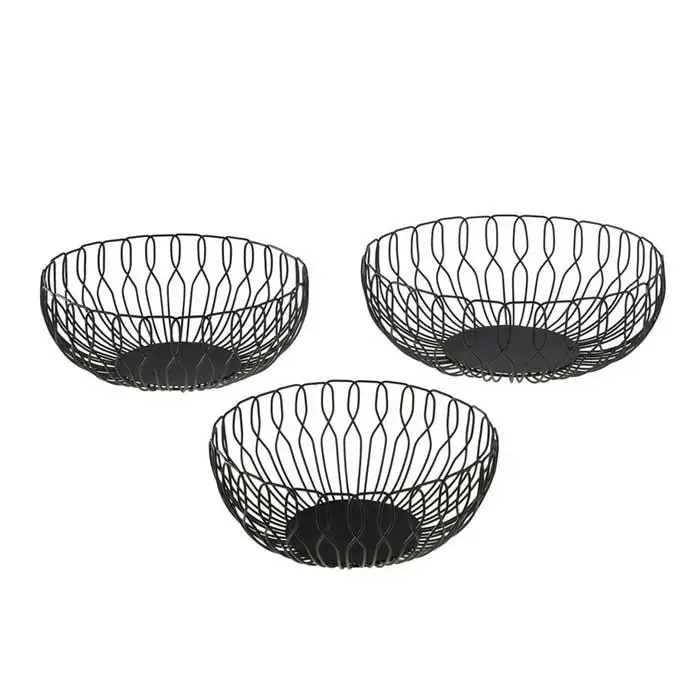 Wholesale New Design Black Metal Wire Basket Countertop Fruit Basket Wire Basket for Kitchen