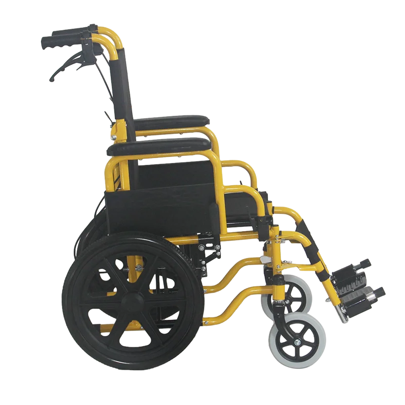 Detachable Mobility Aid for Children with Powder Coated Steel Frame Manual Wheelchair with 16 Inch Rear MAG Wheels with PU Tyre