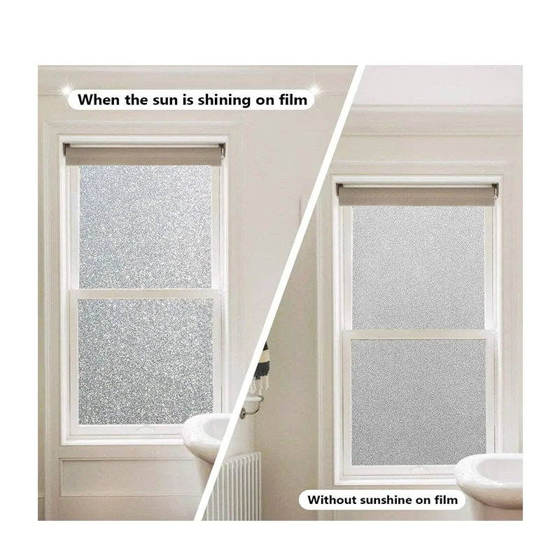 Window Privacy Film Frosted Glass Electrostatic Window Film Privacy Protection Window Stickers Anti-UV for Home Room