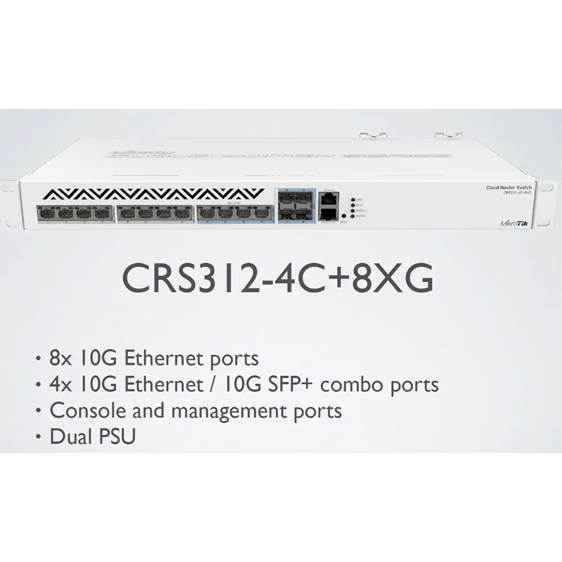 Mikrotik CRS312-4C+8XG-RM enterprise-class 1U rack-mounted 10-Gigabit switch