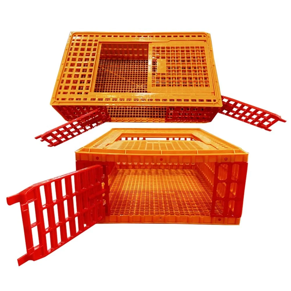 Chicken Duck Goose Pigeon Rabbit Quail Cage with PP Plastic Turnover Basket Can Open Door or Side Door Livestock Cage-Used