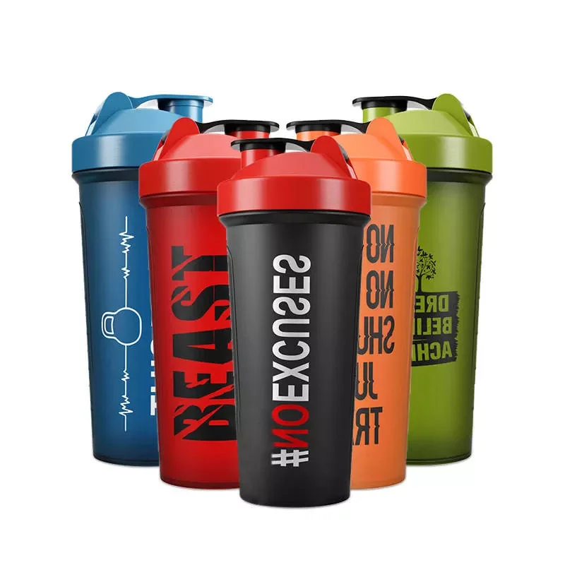 Custom Logo Fitness BPA Free Plastic Protein Gym Shaker Bottle For Protein with Shakers Ball