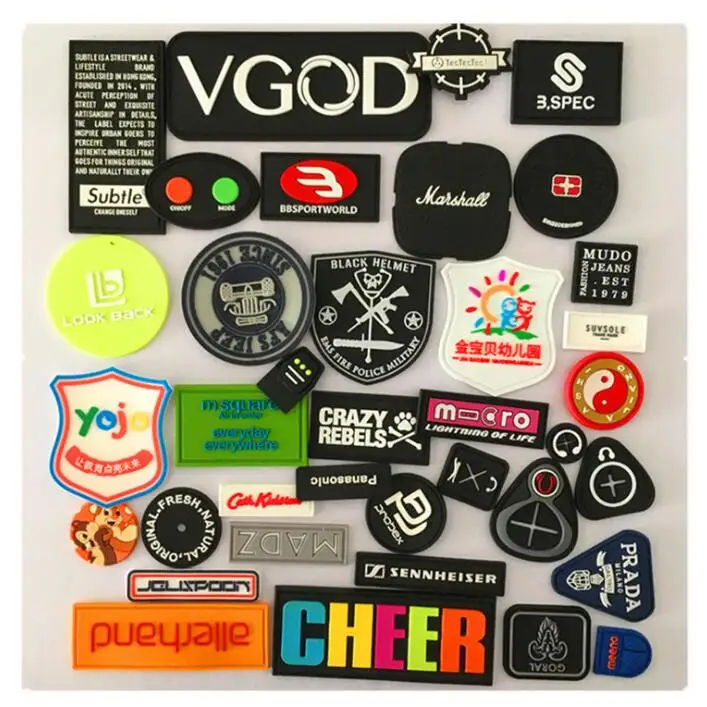 3D Custom Design Raised Letter Name Logo High Quality Silicone Rubber Heat Transfer Labels for Garment