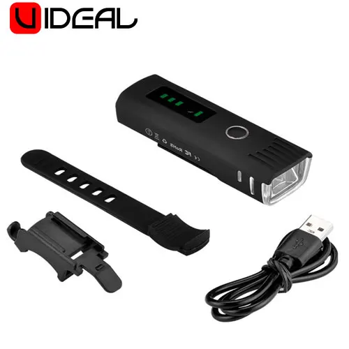 Headlight USB Rechargeable Black 1000Lumens Bike Front Light Bicycle Head Light