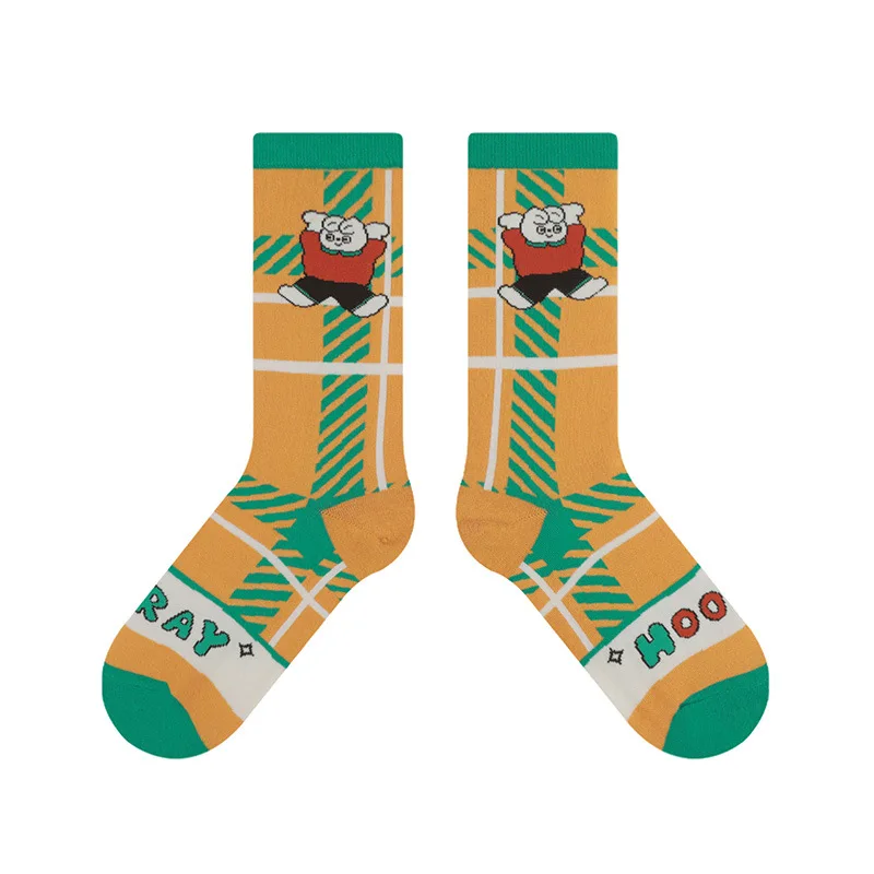 happy design crew high cut mix matched odd custom mismatching socks