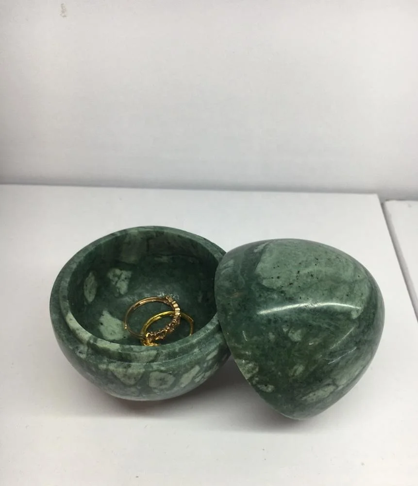 Egg box, marble egg box, natural marble box for jewelry