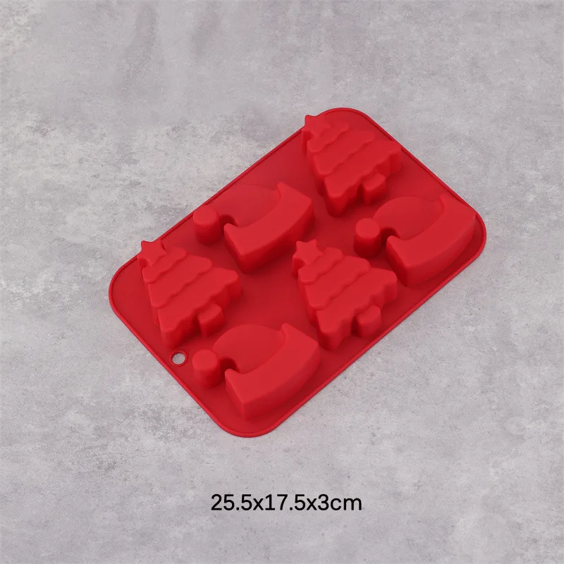 Christmas Chocolate Mold Ice Cube Tray Silicone Cake Baking Mold DIY Soap Christmas Cake Decoration Biscuit Mold