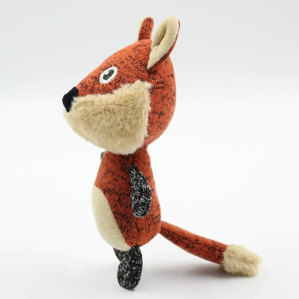 wholesale soft knitted fabric fox shape plush dog toy squeaky pet toy