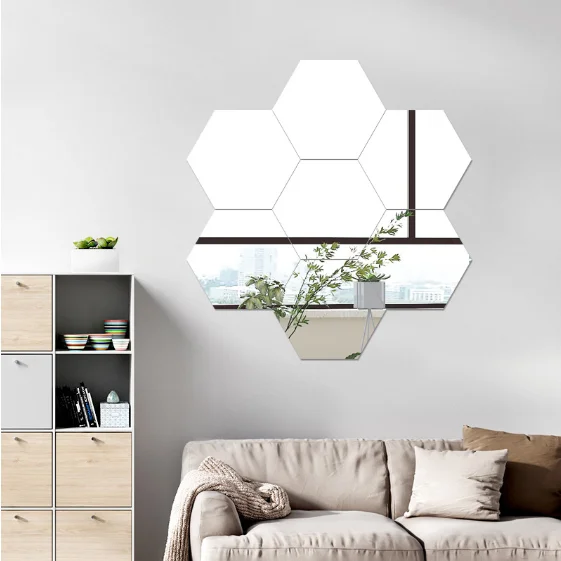 High Quality Wholesale Square 3D Non Glass Safety Adhesive Custom Acrylic Mirror Wall Stickers for Home Decor