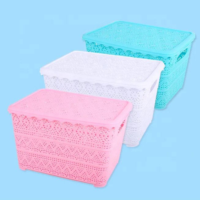 Home Baby Clothes Small Storage Basket with lid