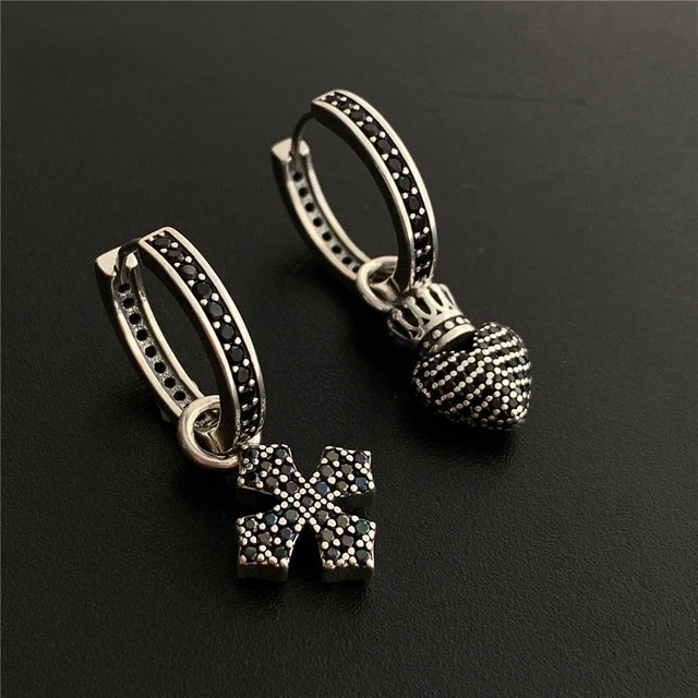 aretes-de-cruz-hombre arete de cruz hombre con cruz diamond dangle gold cross rhinestone earrings stainless steel