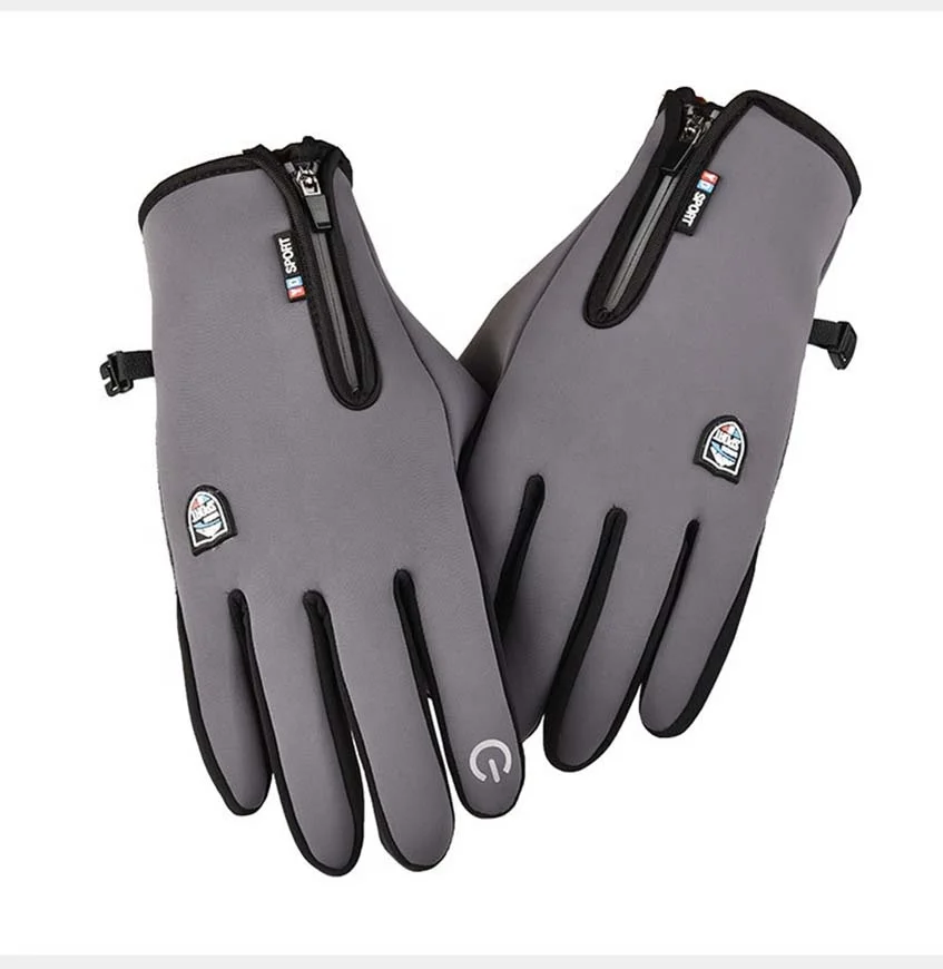 Wholesale Waterproof Gray neoprene fabric with touchscreen fingers outdoor sport diving protective glove