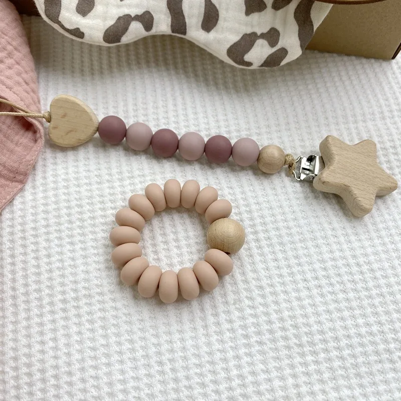 Teething Pacifier Chain Baby Rattle Toys Newborn Sleeping Towel Printed Bamboo Cotton Baby Gift Box Set Newborn