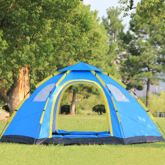 Automatic Multi Person Tent Outdoor 3-8 People Hexagonal Camping Tent Rainproof Windproof Speed Opening Luxury Tent