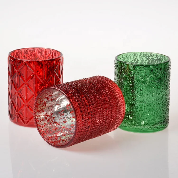 Малый ртуть тиснением цвет tealight votive стекло подсвечник jar для домашний
