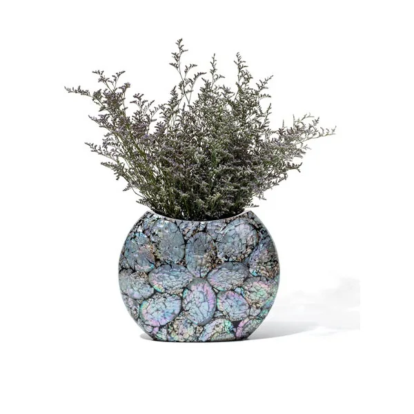 Luxury home decor mother of pearl floor flower tall vase wholesale