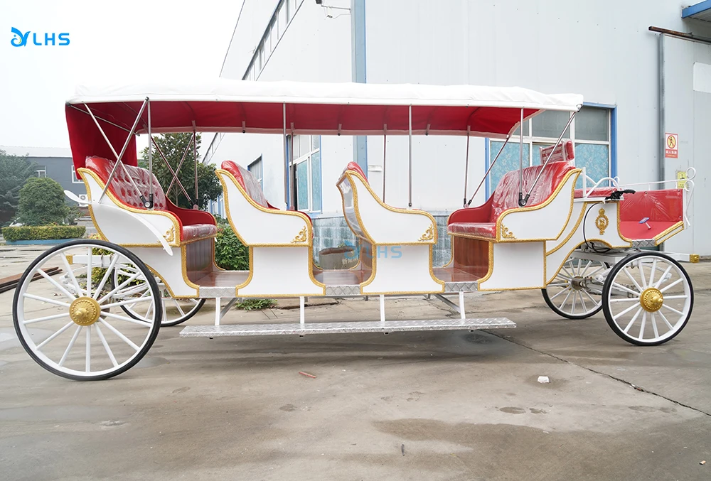 Electric sightseeing horseless carriage/White Pumpkin Horse Cart buggy/Cinderella Wedding carriage on sale
