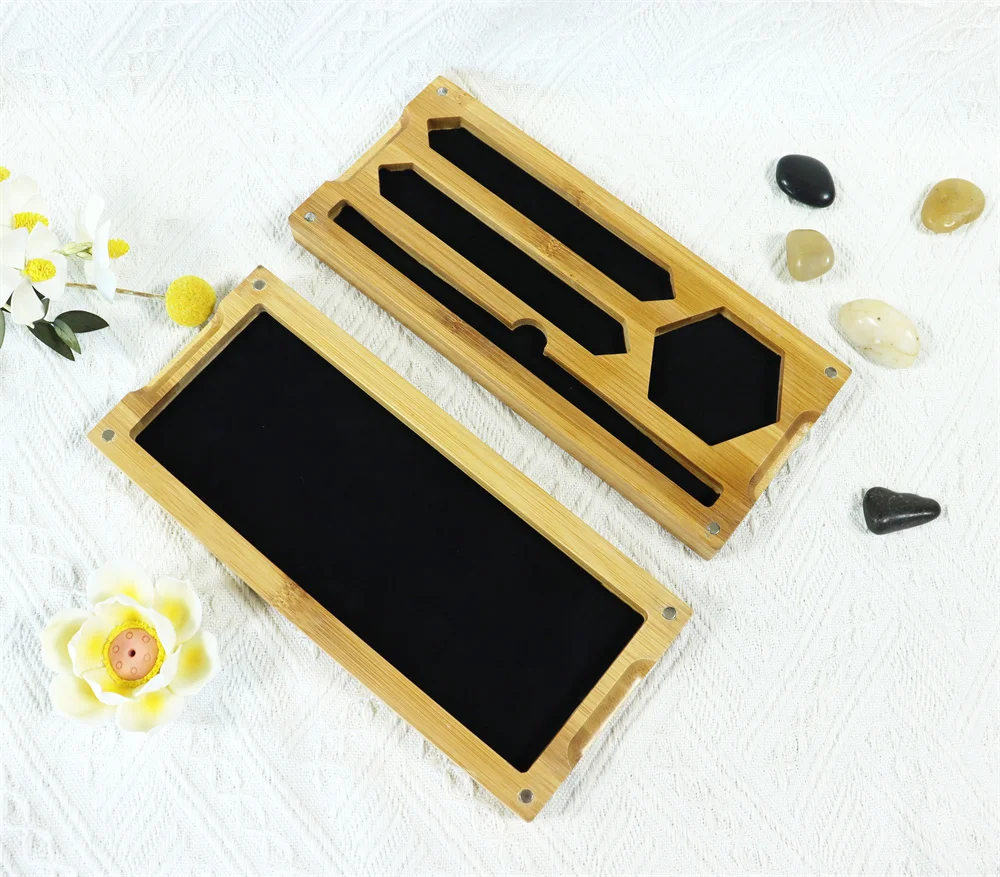 Tablet Stand Miniature Storage Classics Tabletop Version Games Bamboo wooden Hardwood DND Dice game box Tray with magnet lid