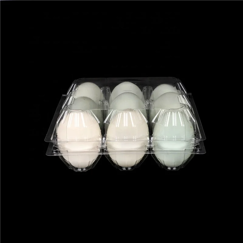 Wholesale Duck Egg Tray Model-09Z Transparent Recycled PET Plastic 9 Pcs Egg Packaging Box