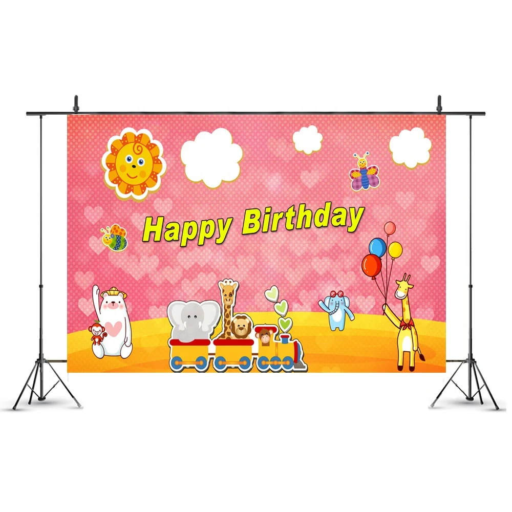 7x5ft животные тематический день рождения баннер фото фон фотография Фон Торт Конфеты стол фото Стенд студия реквизит