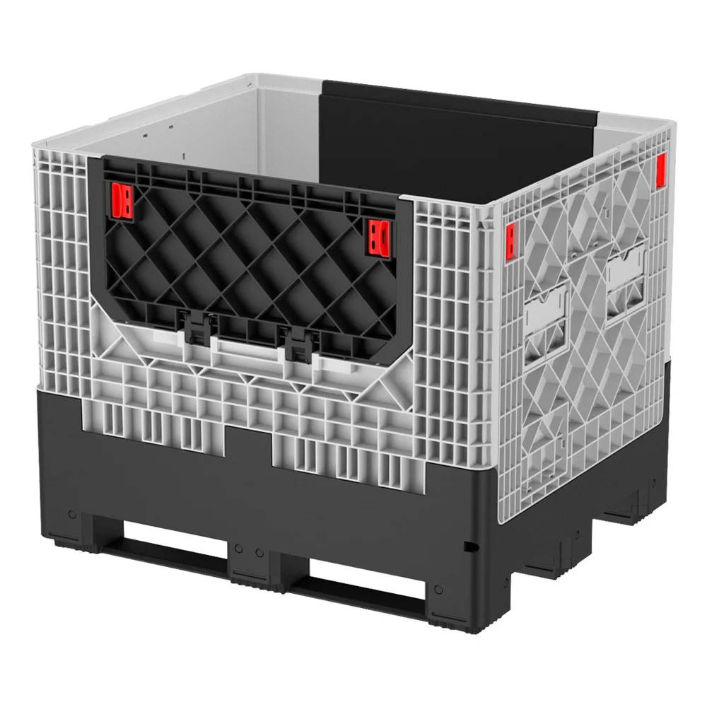 Большой прочный складной ящик для поддонов Lypallets с 4-сторонним входным складным ящиком