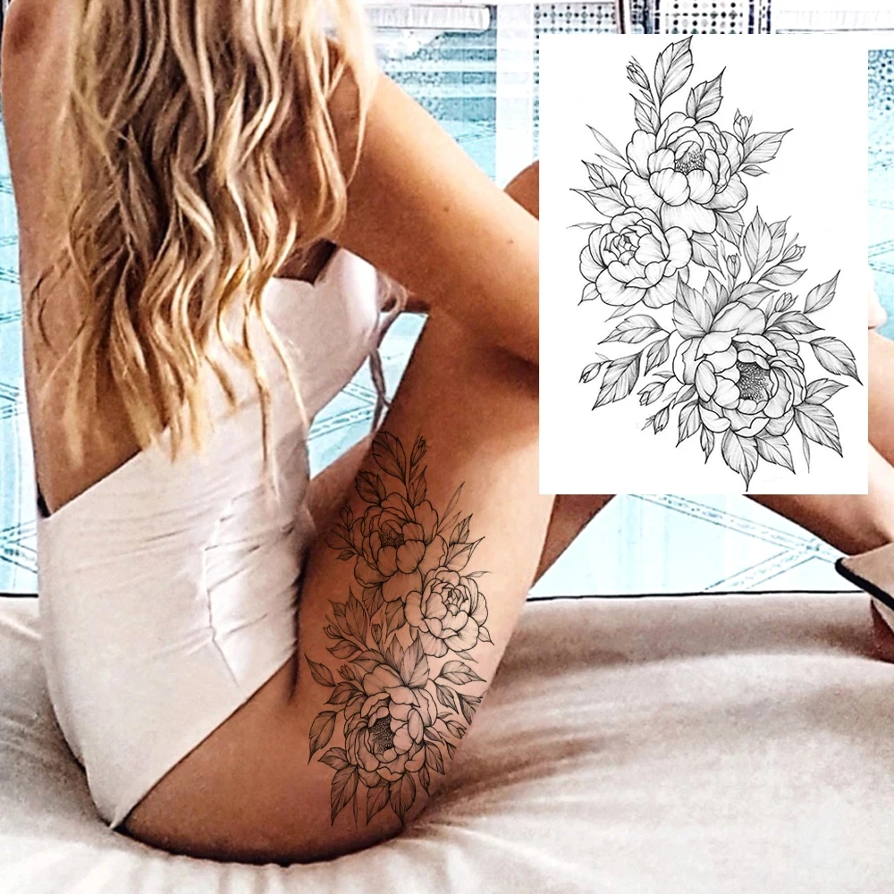 Men Women Designs Waterproof Non toxic Juice Ink Semi Permanent Full Arm Temporary Tattoo Sticker Last 15 Days