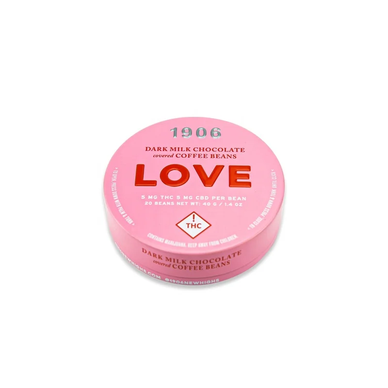 Logo printing Child proof pre rolls metal pink can box child resistant hemp tin for weed