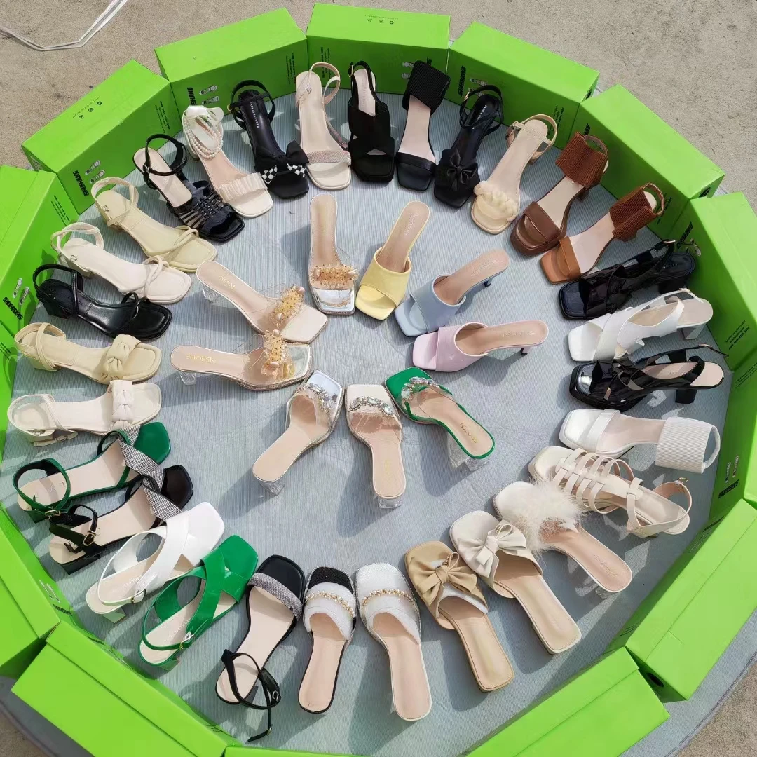Wholesale New Design Outdoor Summer High and Low Heels Sandals Slipper for Women Ladies