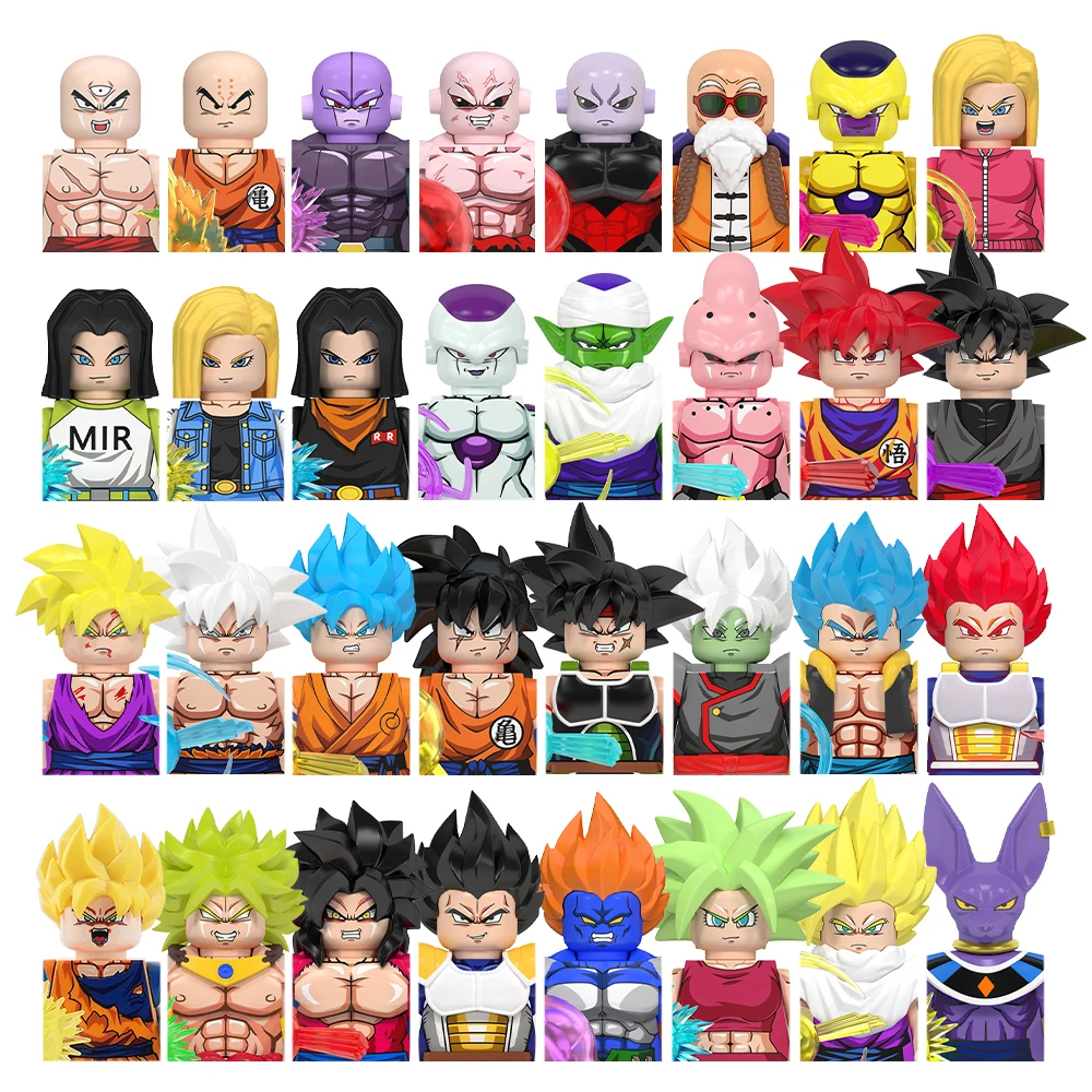 WM Blocks Anime mini action figures DBZ Dragon with ball Goku Mini Toys Building Blocks sets for blind box custom figurine