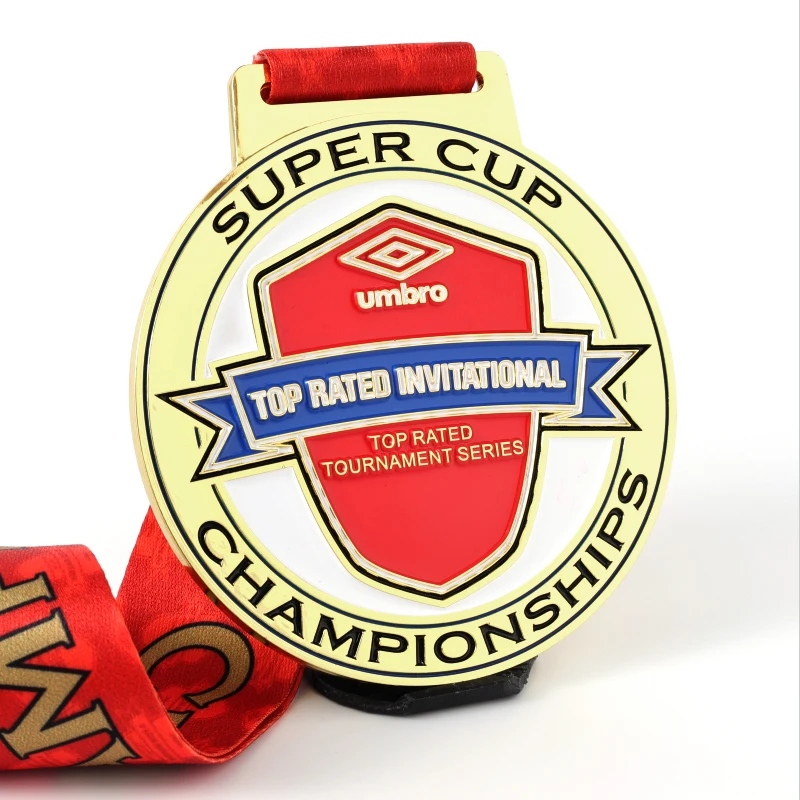 Изготовитель бесплатный дизайн металлическая медаль на заказ со шнурком Спортивная награда футбол бейсбол бег медали