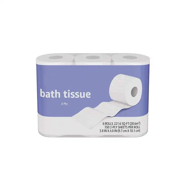 Customized Logo Embossed Virgin Pulp Tissue Paper Towel Household Toilet Paper For Bathroom