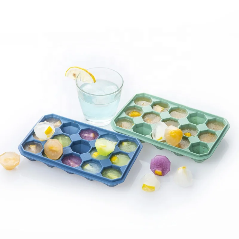 Amazon hot 15 cavity mini tiny diamond food grade silicone ice cube tray