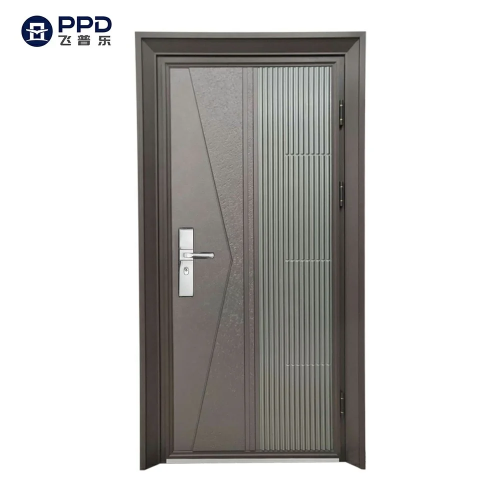 Exterior Bullet-Proof Security Cast Aluminium Armoured Single Opening Modern Main Door