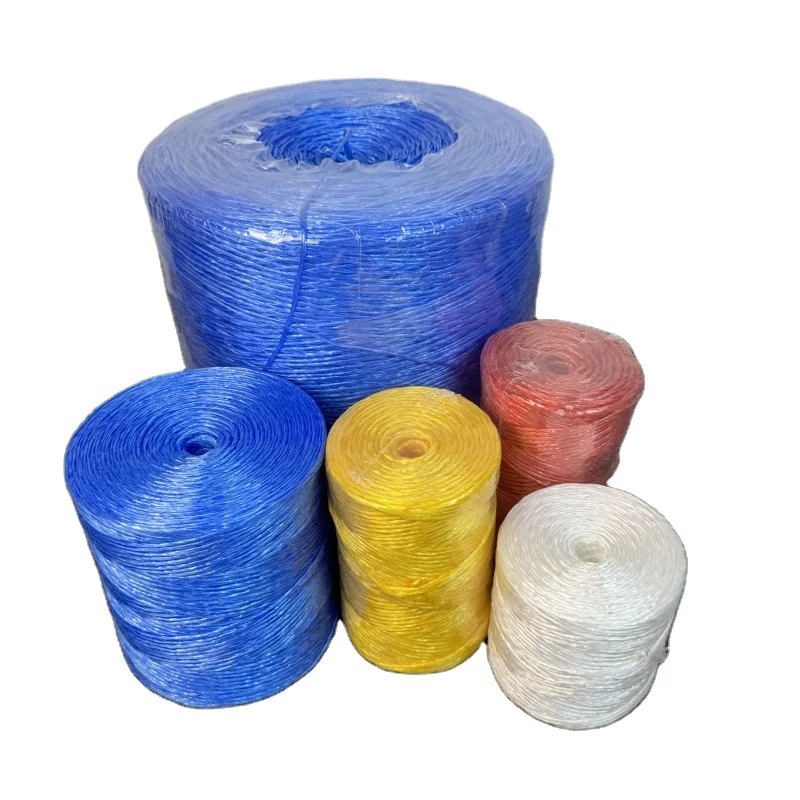 China Supply Baler Straw Twine Rope Plastic Polypropylene With Orange Color for Tie Banana Tree and Greenhouse