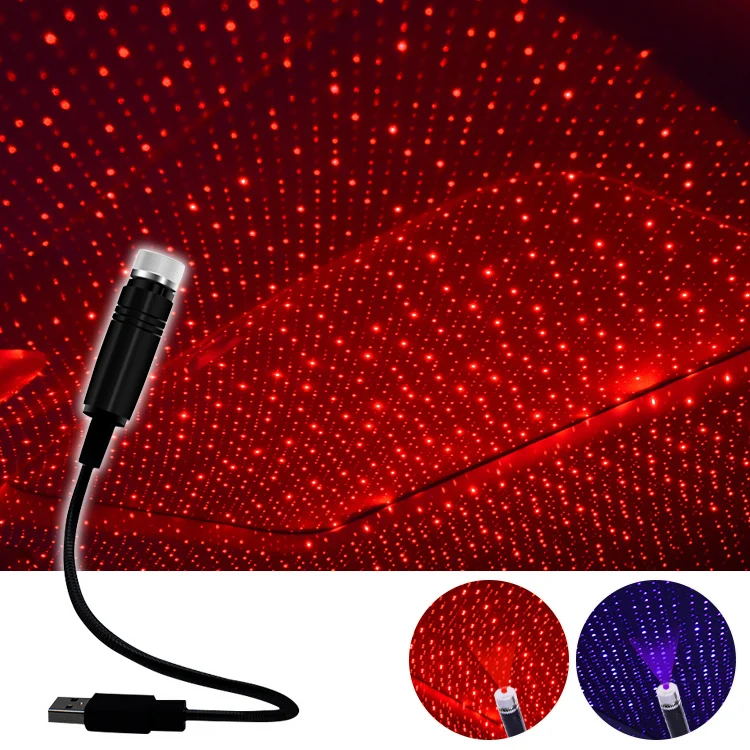 Car Roof Star Light Interior LED Starry Laser Atmosphere Ambient Projector USB Auto Decoration Night Home Decor Galaxy Lights