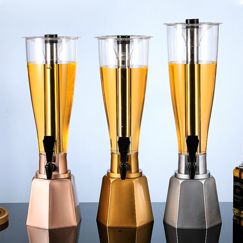 High quality popular Beverage Dispenser with stainless steel ice tube 3L Beer Tower Dispenser