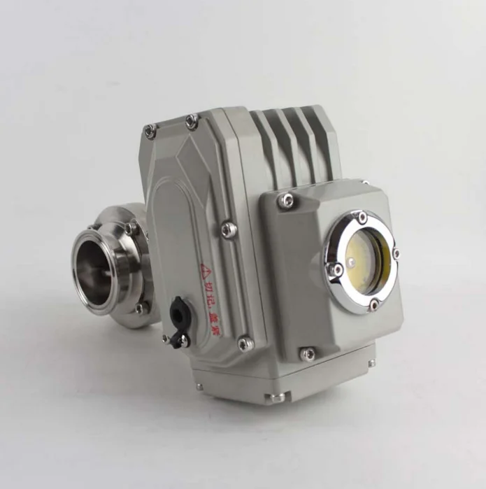 316L Stainless Steel Smart Motorized Electric Motor Operated Food Sanitary Grade Inox Tri Clamp Butterfly Valve