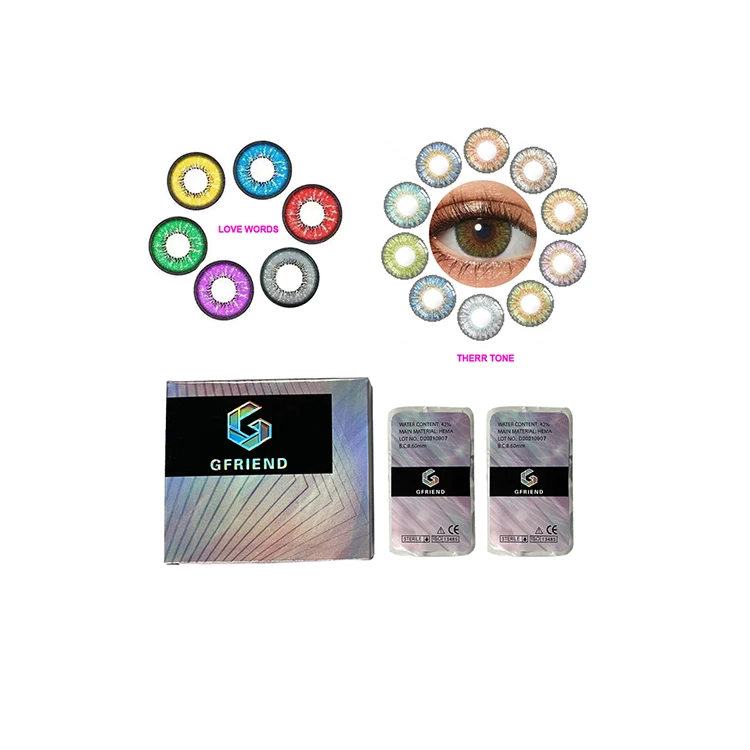 Wholesale Three Tone Emerald Qf04 Contacts Lens Yearly Soft Natural Colored Eyes Eye Contact Lenses