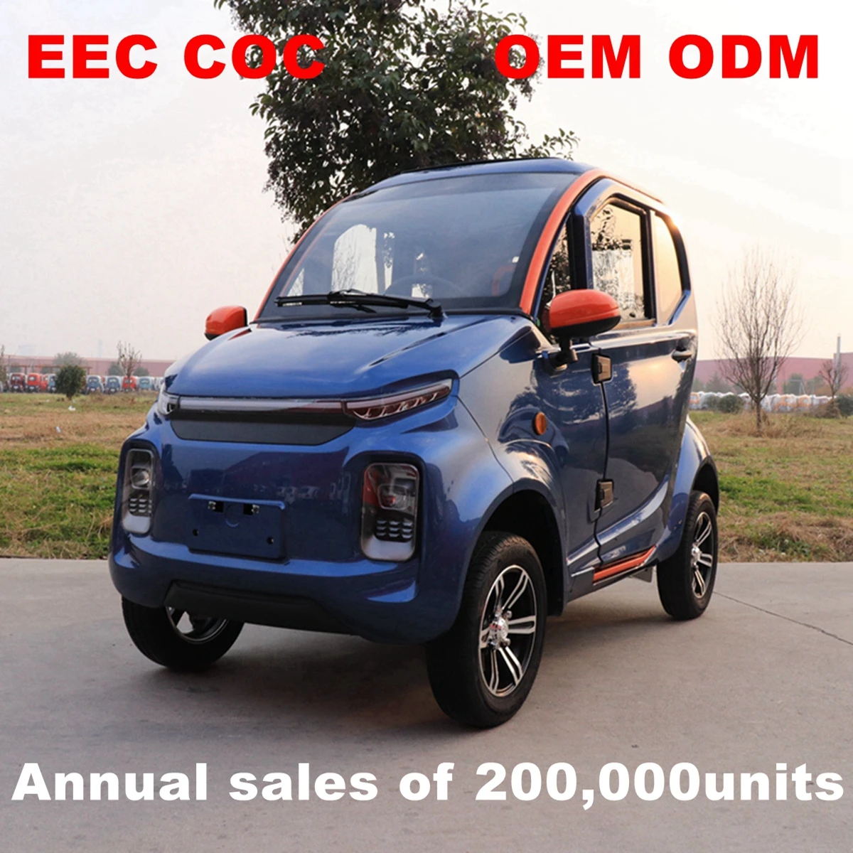 Pink Dolphin EEC Certified Electric Cars Exporter 4 Wheel Enclosed Cabin Scooter Adults Chinese Electrical Low Speed Vehicle