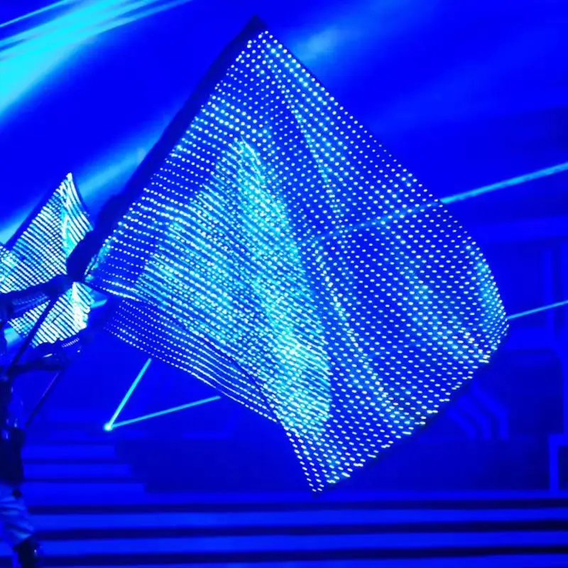 Wireless Control Programmed P20 MM high definition 3D effect size customized led dance stage flag for TV show