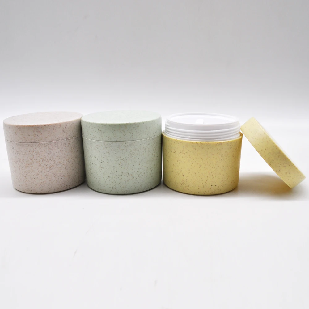 super march hot sale wholesale 30g 50g 100g 250g wheat straw cosmetic jar PLA biodegradable with screw cap for skin care